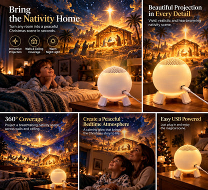 ✝️🌟 Nativity Christmas 5D Projection Light – Transform Any Room Into the Night of Bethlehem