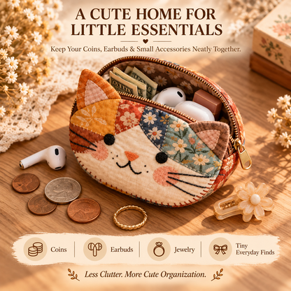 🐱Handmade Patchwork Cat Coin Purse
