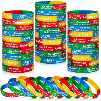 ✝️ 30/60PCS Bible Verse Bracelets – Christian Faith Wristbands for Church Events, Youth Groups & Sunday School Rewards
