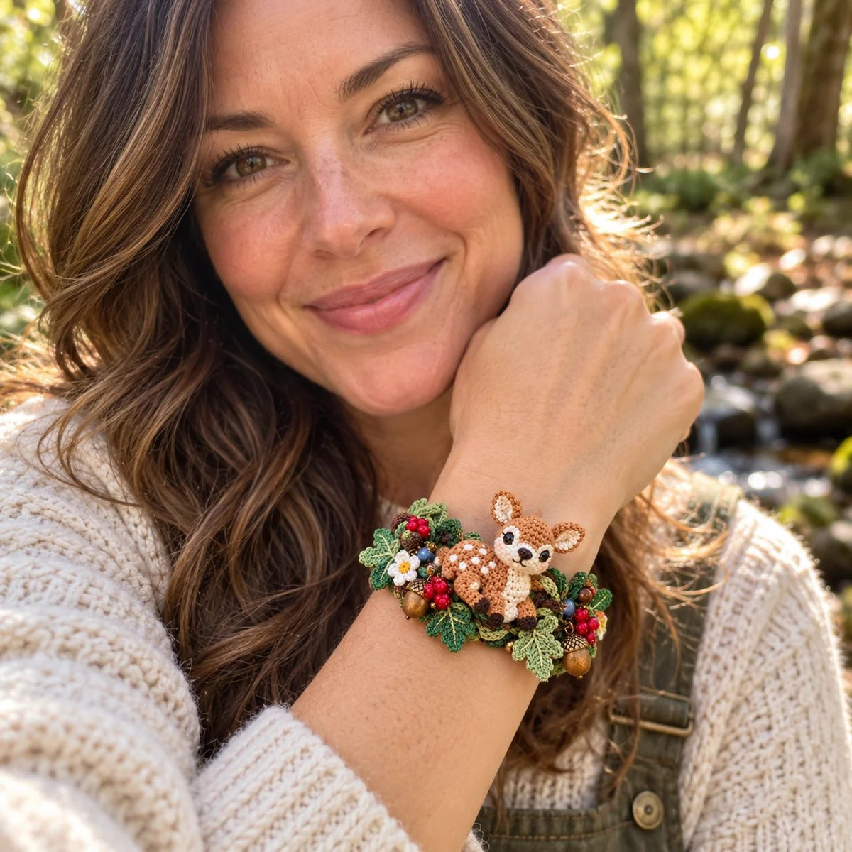 🌿🧶 Woodland Wrist Friends – Handmade 3D Crochet Animal Bracelet Collection