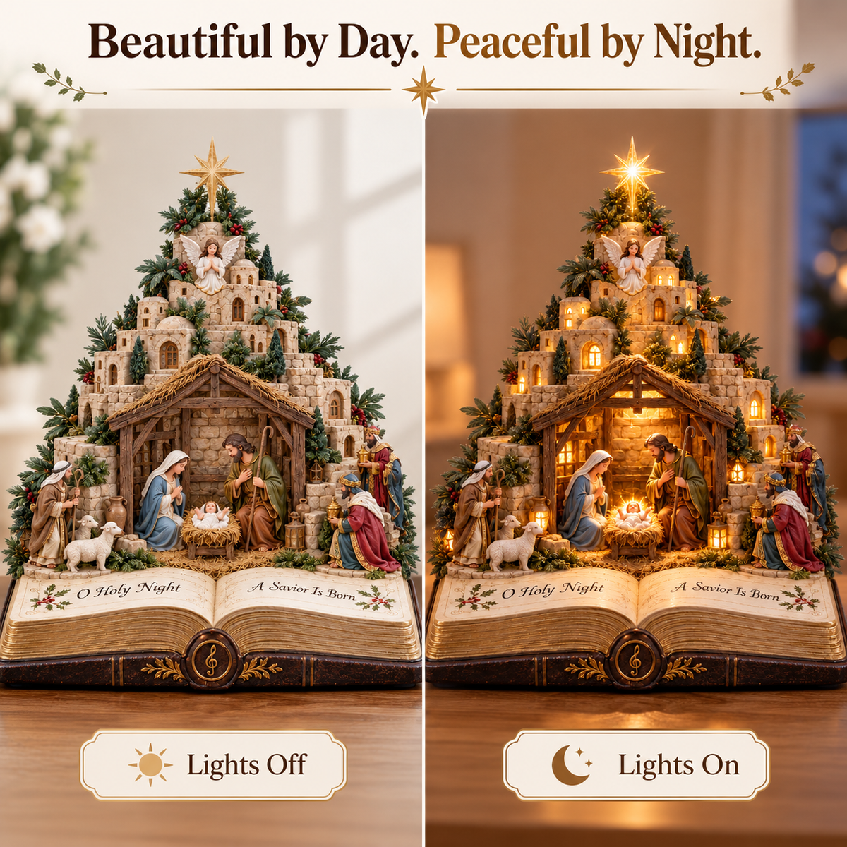 Details of the Bethlehem Star of Faith Christmas light