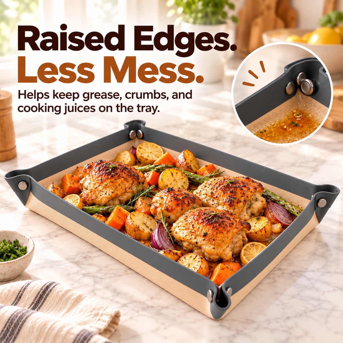 🍪 Foldable Silicone Baking Tray – Bake, Release & Store with Ease:New Upgraded Version ⭐