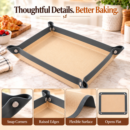 🍪 Foldable Silicone Baking Tray – Bake, Release & Store with Ease:New Upgraded Version ⭐