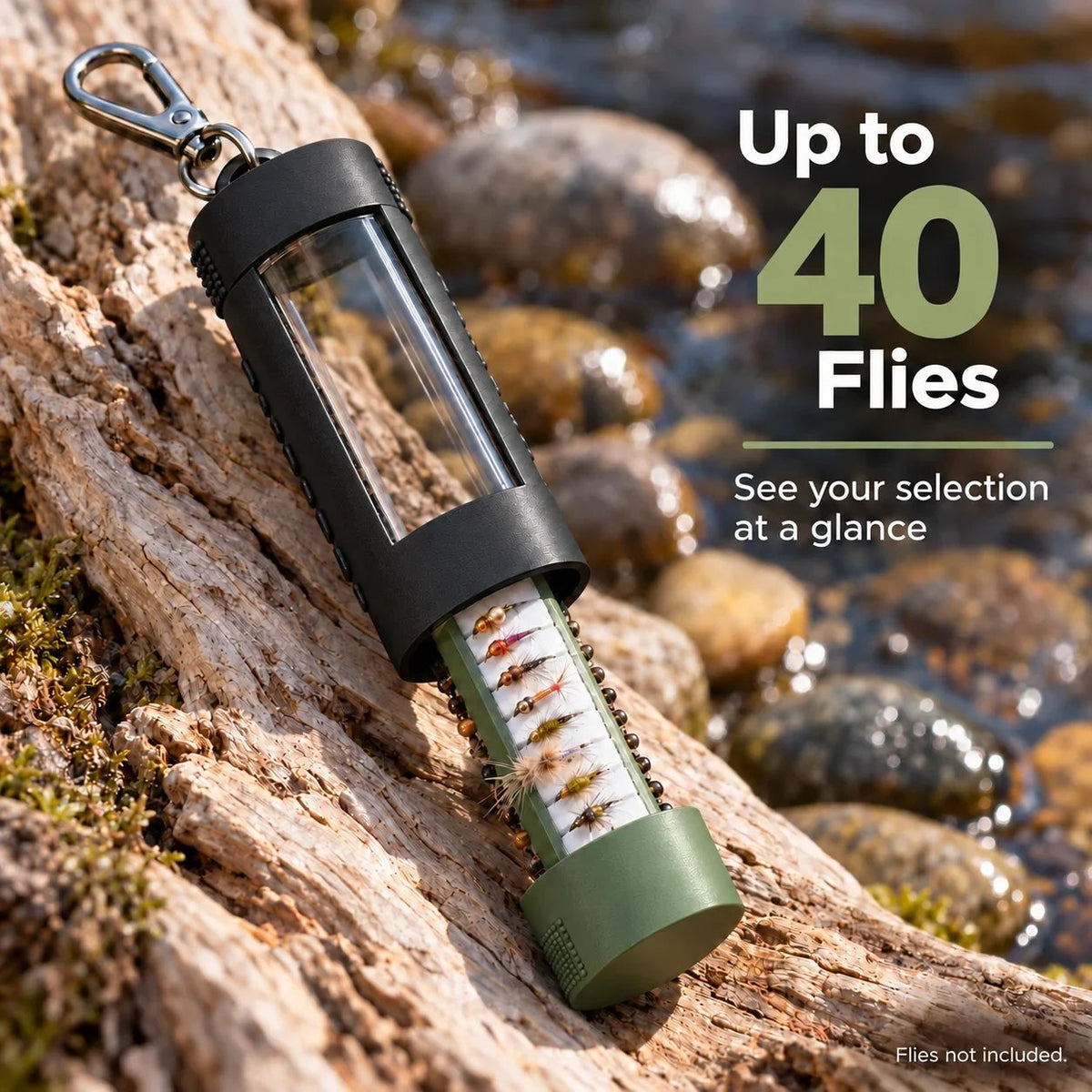 🔥Last Day 49% OFF - 🎣Clip-On Fly Fishing Box – Magnetic One-Handed Fly Storage Case, Holds Up to 40 Flies