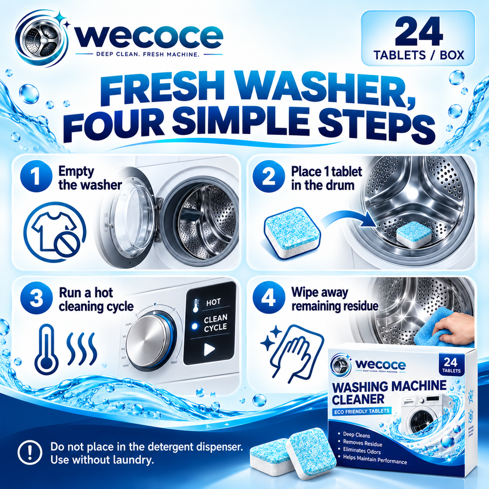 Washing machine cleaning tablet instructions