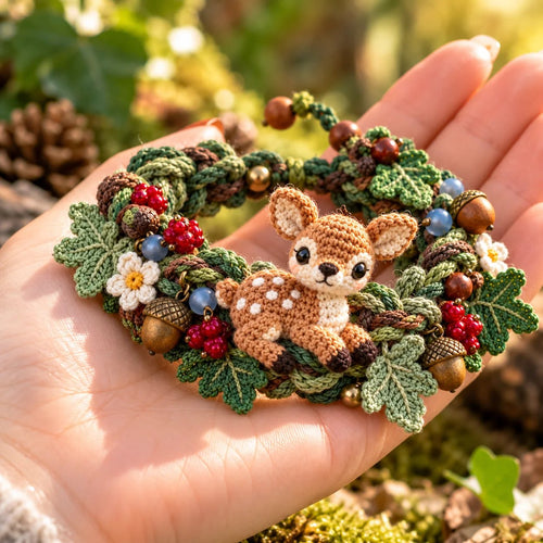 🌿🧶 Woodland Wrist Friends – Handmade 3D Crochet Animal Bracelet Collection