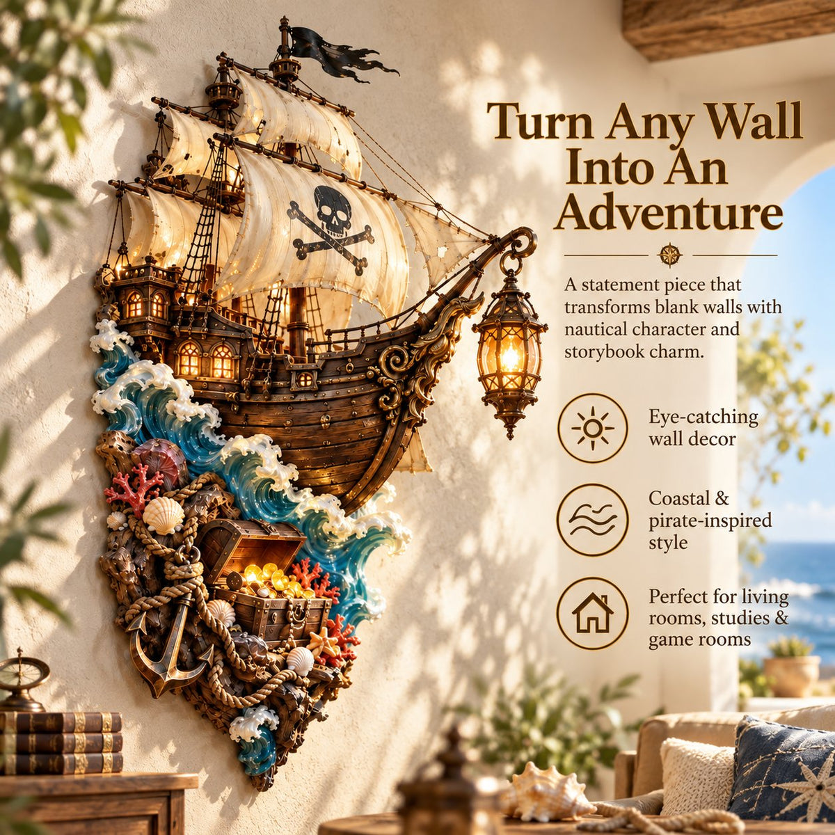 Pirate ship statement wall decor
