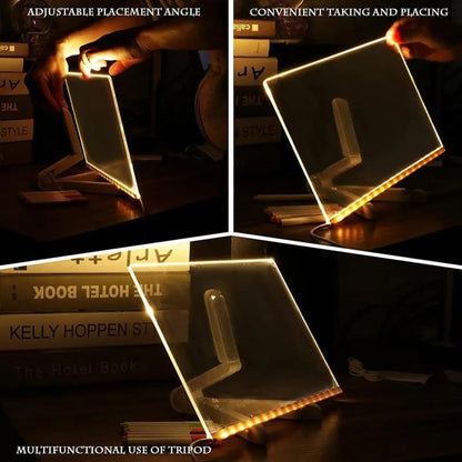 ✨🎨 Reusable LED Acrylic Message Board – Light-Up Drawing & Writing Board with 7 Color Pens
