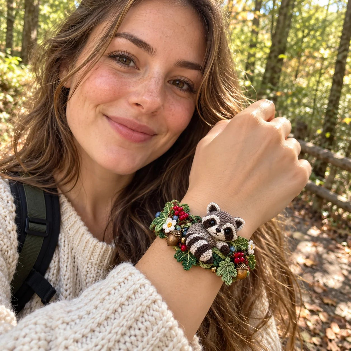 🌿🧶 Woodland Wrist Friends – Handmade 3D Crochet Animal Bracelet Collection