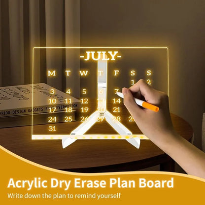 ✨🎨 Reusable LED Acrylic Message Board – Light-Up Drawing & Writing Board with 7 Color Pens