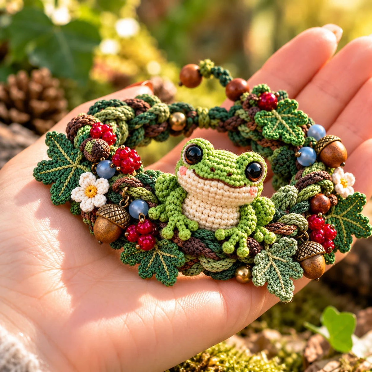 🌿🧶 Woodland Wrist Friends – Handmade 3D Crochet Animal Bracelet Collection