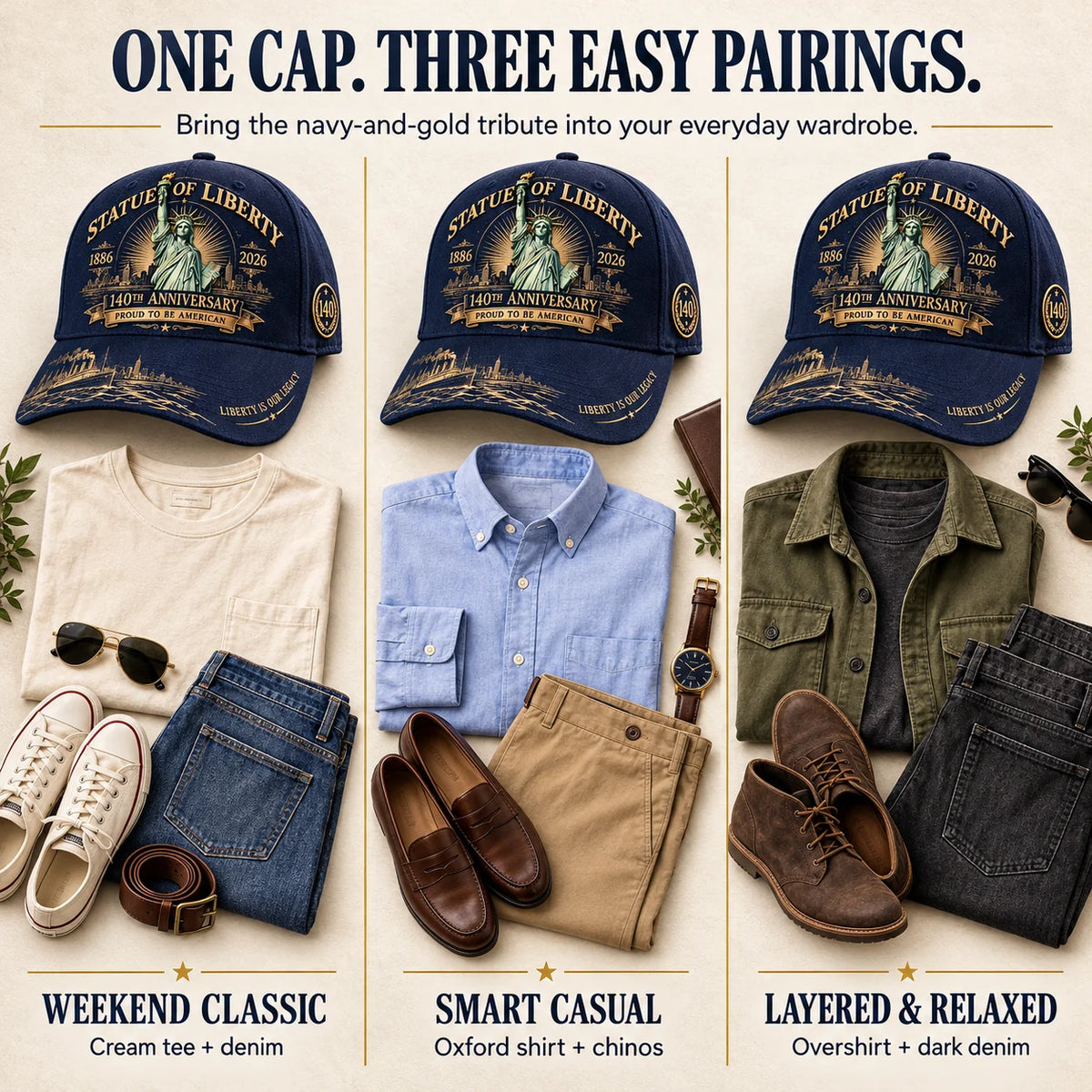 💝last Day 49% Off - 🗽 Statue Of Liberty 140th Anniversary 1886–2026 – Premium Embroidered Heritage Cap | Cotton-poly Blend • Detailed Embroidery • Adjustable Fit 🇺🇸