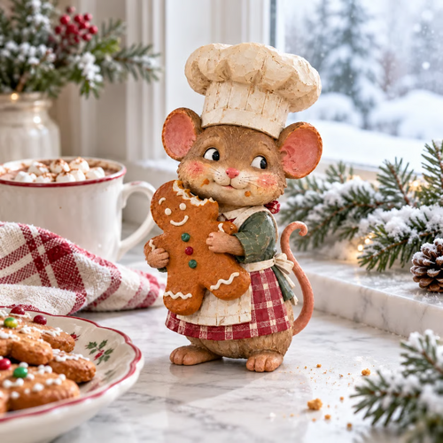 Gingerbread Mouse Baker Figurine