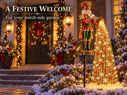 🎄 Weihnachtliche Sternenlichtkaskade – Solarbetriebene LED-Gartenstecker