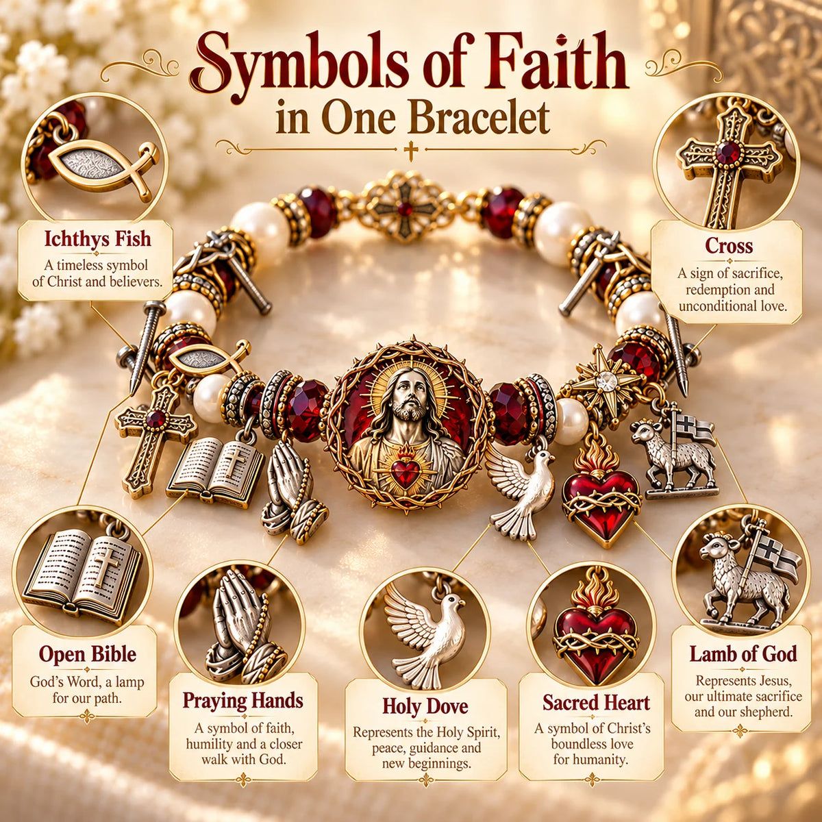 Jesus Sacred Heart Faith Bracelet