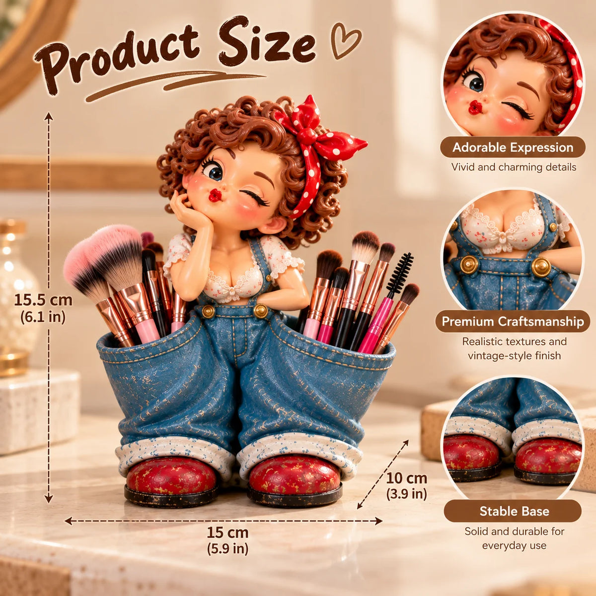 💋 Meet Your New Little Helper! ❤️ Retro Girl Multi-Purpose Organizer & Cute Home Decor