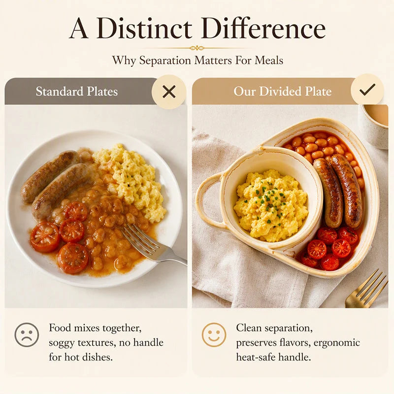 Standard plate vs divided ceramic plate