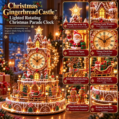 🎄Christmas Gingerbread Castle™ – Lighted Rotating Christmas Parade Clock