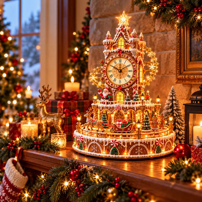 🎄Christmas Gingerbread Castle™ – Lighted Rotating Christmas Parade Clock