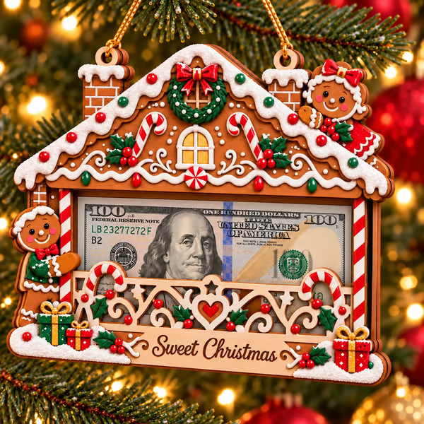 🎄💵 Wooden Christmas Money Gift Holder Ornament – A Fun & Festive Way to Gift Cash 🎁✨