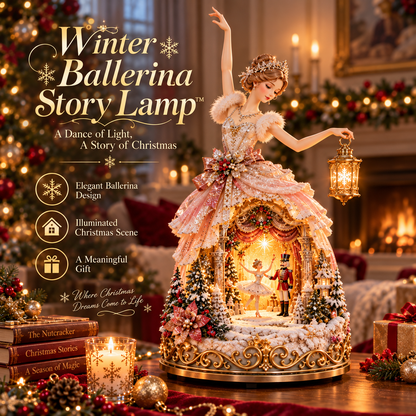 🔥LAST DAY 49% OFF 🩰 Winter Ballerina Story Lamp – Lighted Nutcracker Christmas Tabletop Decor ✨