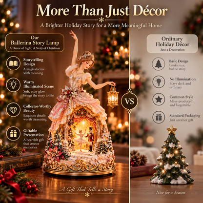🔥LAST DAY 49% OFF 🩰 Winter Ballerina Story Lamp – Lighted Nutcracker Christmas Tabletop Decor ✨
