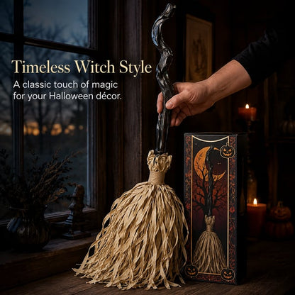 🎃🧹Animated Moving Witch Broom- Light‑Sound‑Motion