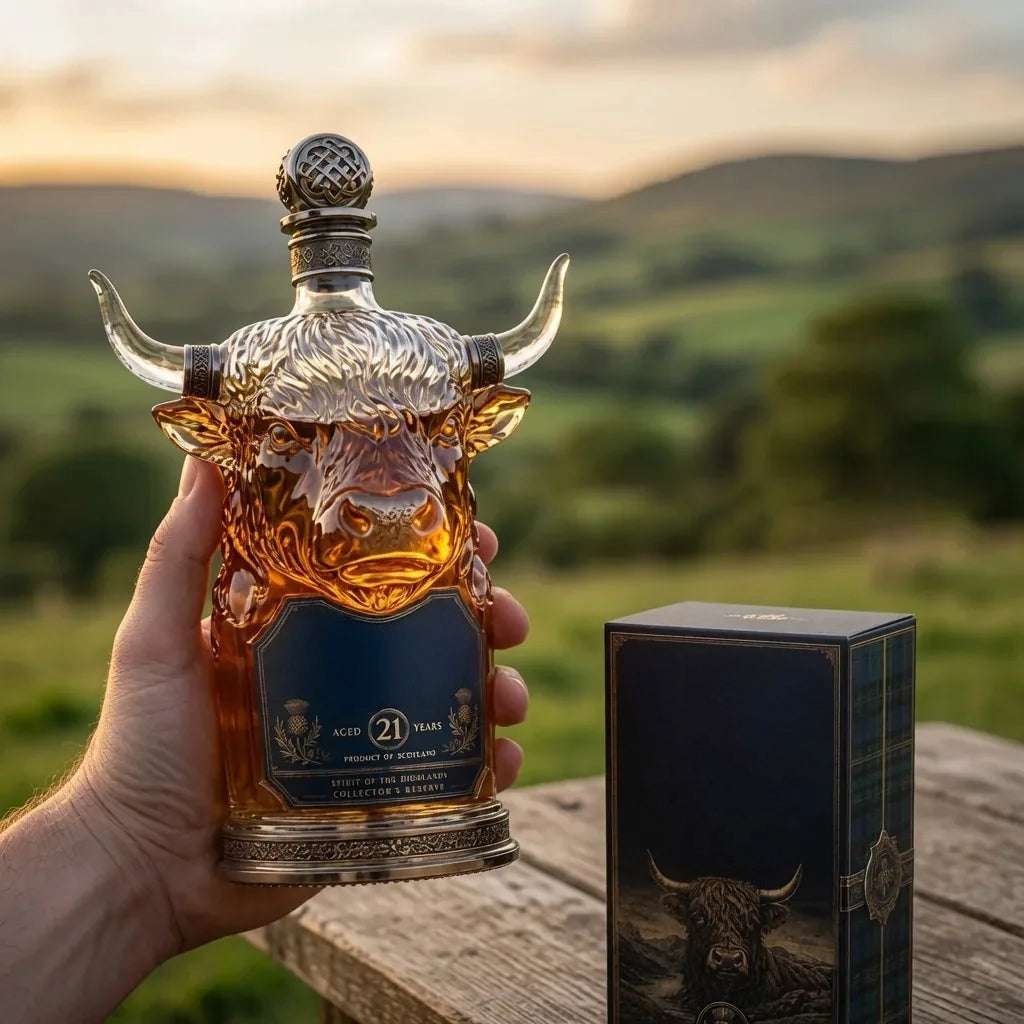 Highland Cow Whiskey Bottle Decanter