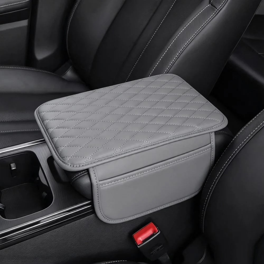 🚘 Car Center Console Armrest Riser – Padded Cushion with Side Storage & Non-Slip Base