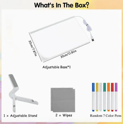 ✨🎨 Reusable LED Acrylic Message Board – Light-Up Drawing & Writing Board with 7 Color Pens