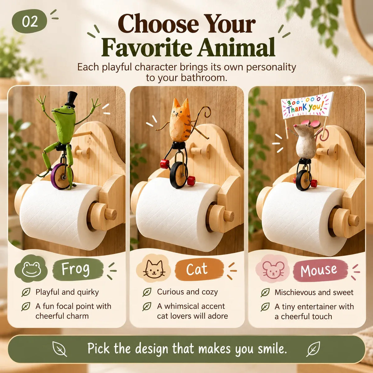 🐸 Creative Animal Toilet Paper Holder