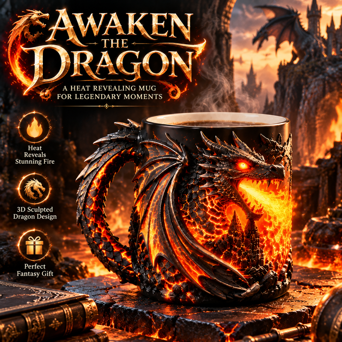 Dragonfire Heat Reveal Magic Mug