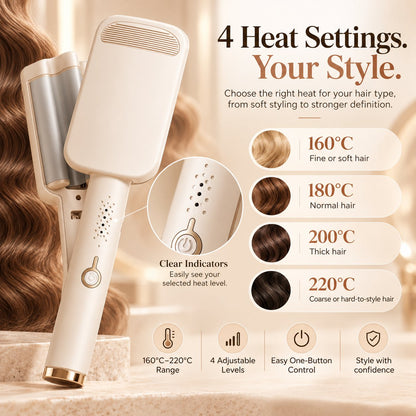 ⏰32MM Wavy Hair Curler – Big Bouncy Curls, 4 Adjustable Heat Settings & Negative Ion Care – Salon-Quality Styling at Home 💇‍♀️