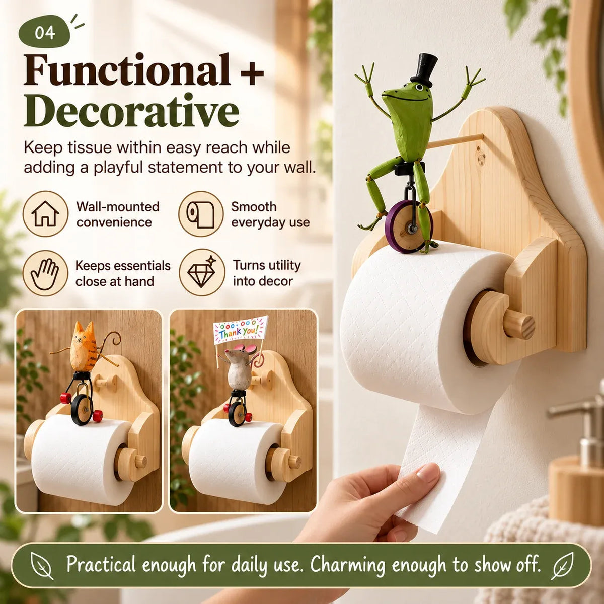 🐸 Creative Animal Toilet Paper Holder