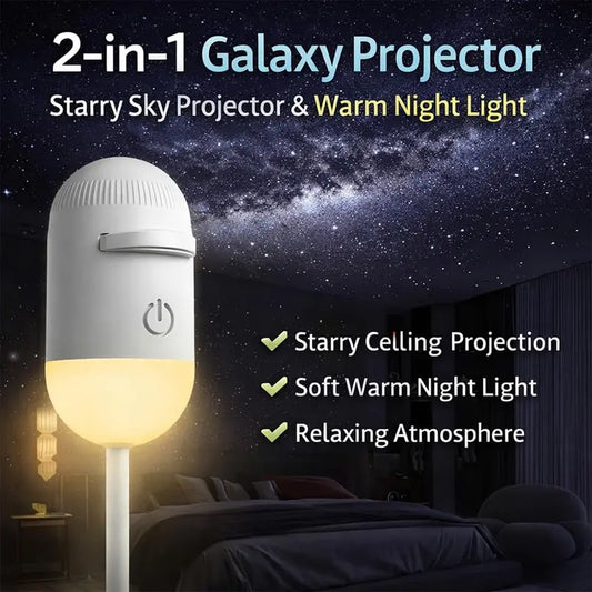 2-in-1 Galaxy Projector Night Light, USB Interface💡