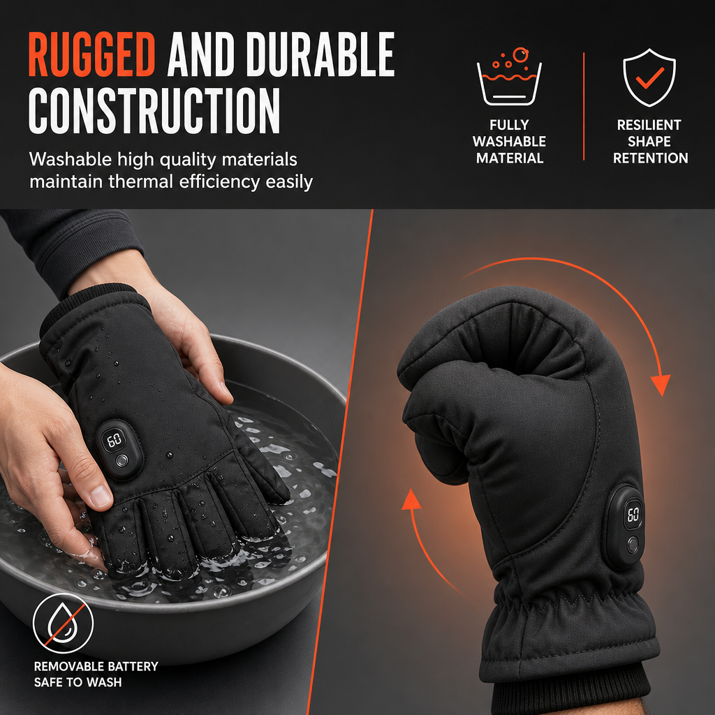 Electric Heated Gloves for Men and Women Winter Warm Touchscreen Thermal Gloves for Motorcycle Riding Skiing and Outdoor Sports