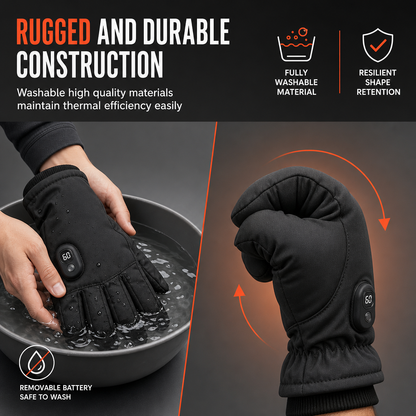 Electric Heated Gloves for Men and Women Winter Warm Touchscreen Thermal Gloves for Motorcycle Riding Skiing and Outdoor Sports