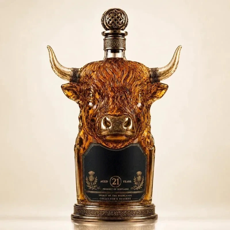 Highland Cow Whiskey Bottle Decanter
