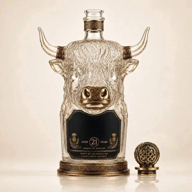 Highland Cow Whiskey Bottle Decanter