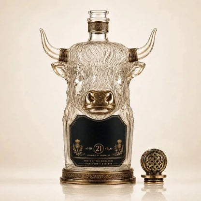 Highland Cow Whiskey Bottle Decanter
